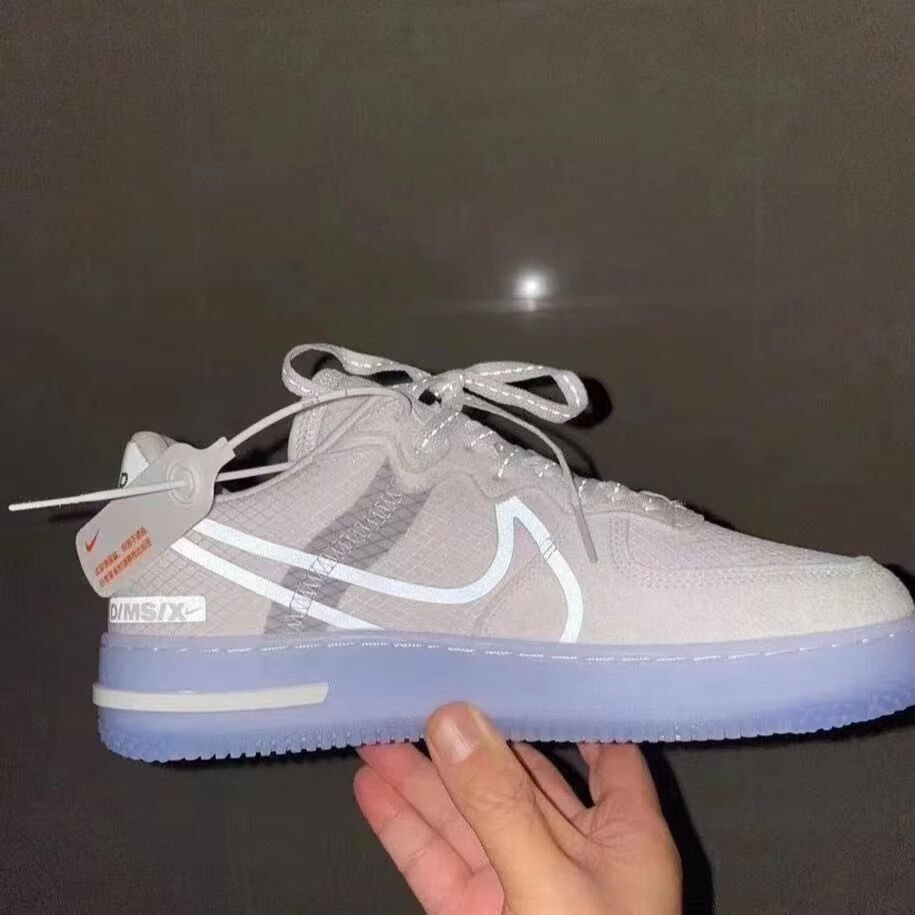 【官方自营旗舰店 】纯原af骨白冰蓝3m反光增高气垫鞋空军一号夜光底