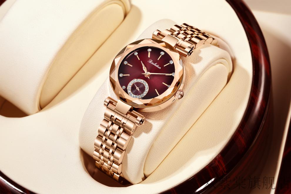 博仕顿手表女士博仕顿海洋之心时尚手表女2022新款简约气质防水石英