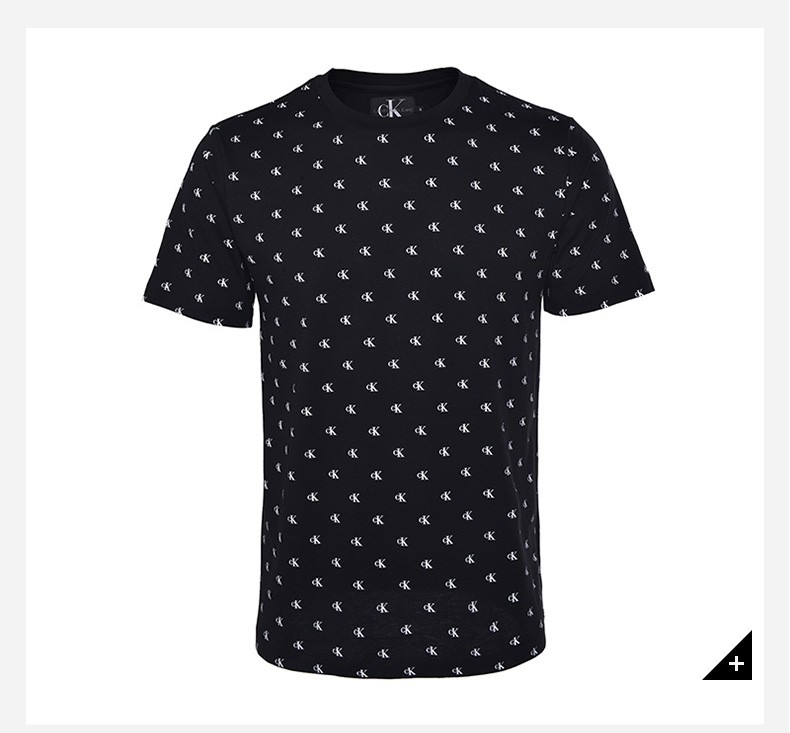 calvin klein/凯文克莱ck上衣 休闲百搭字母logo短袖t恤男97411 黑色