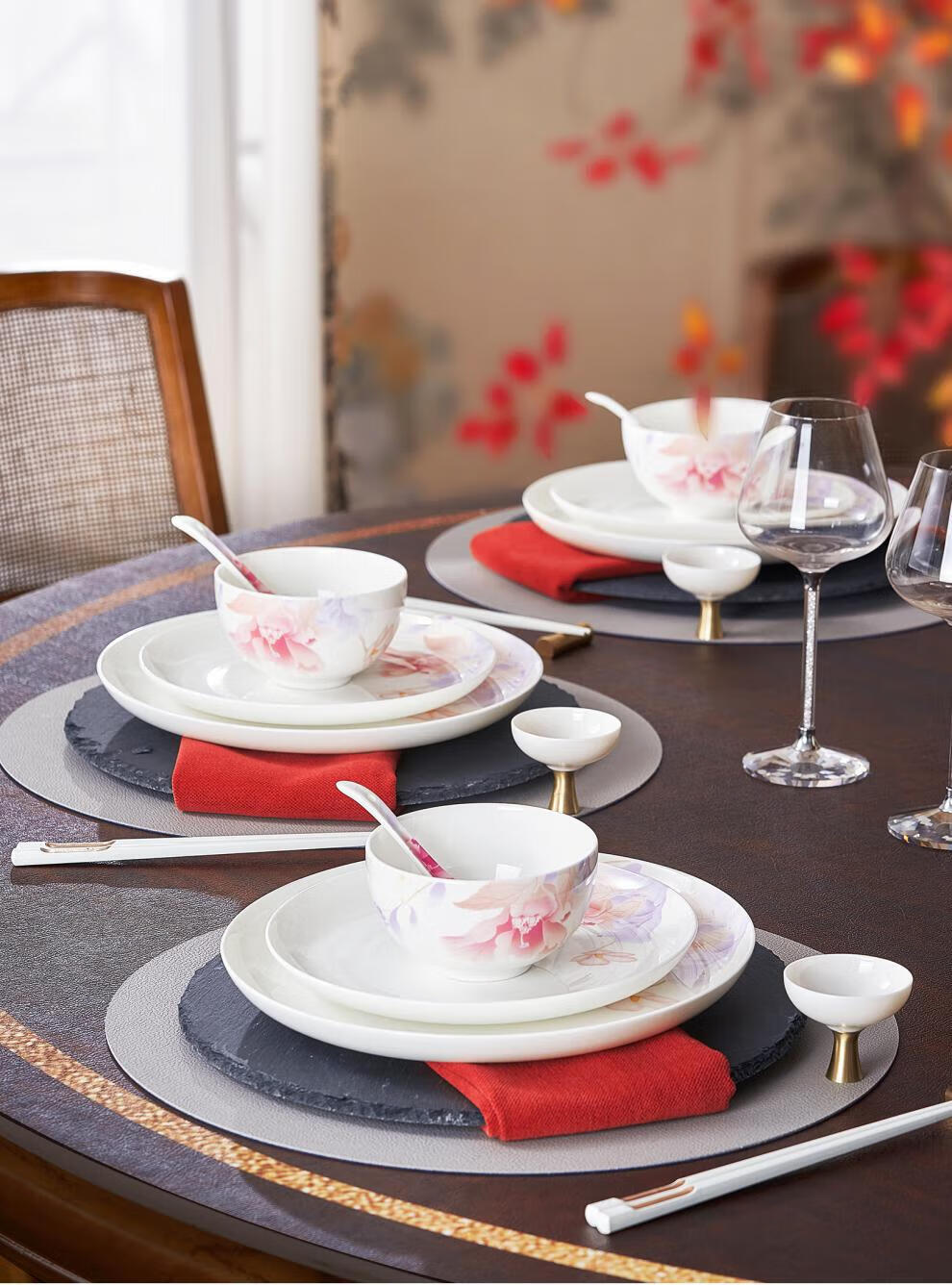 华光官方直销国瓷餐具单品健康釉中彩家用中式碗盘碟筷子