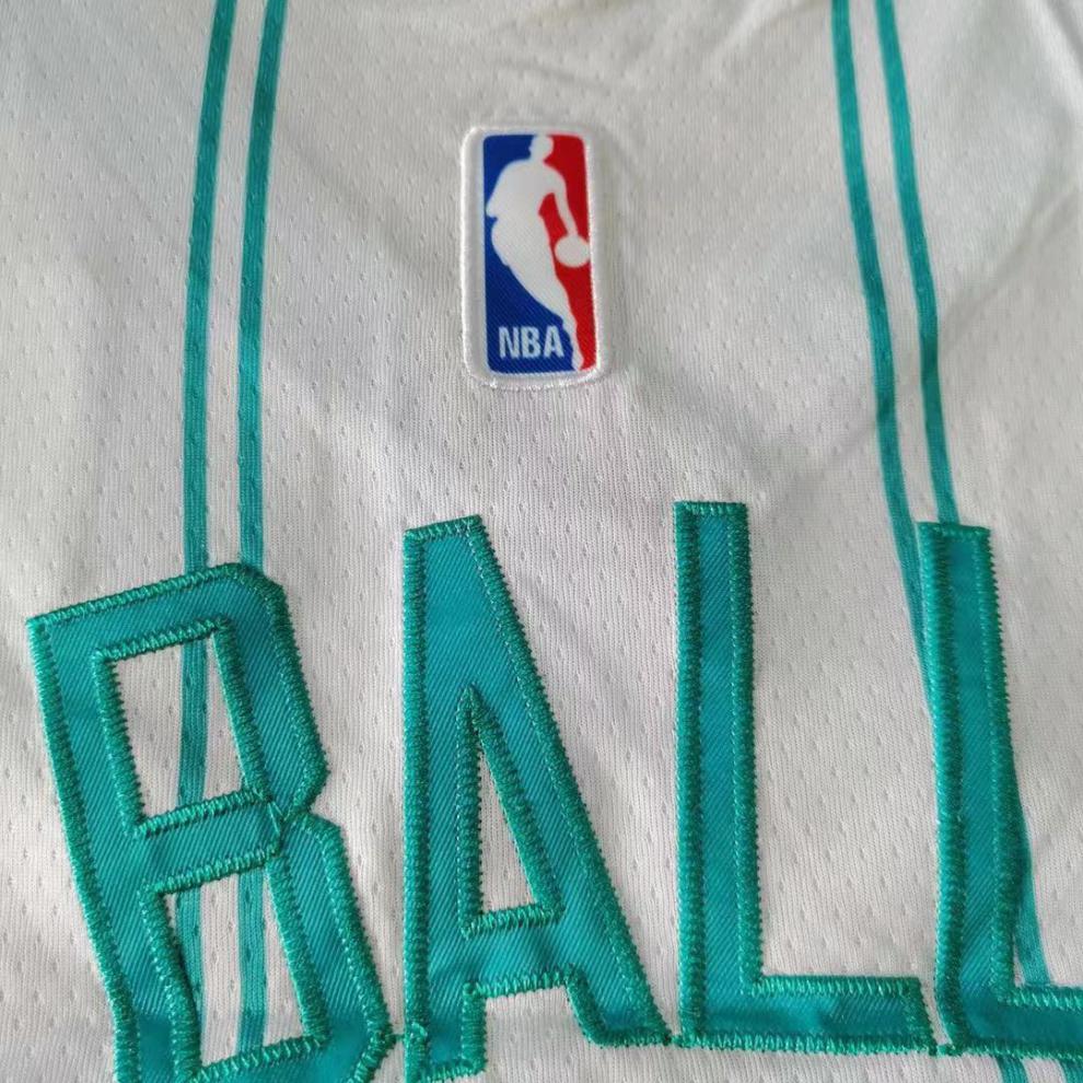 腾讯体育nba同款三球拉梅洛61鲍尔2号黄蜂球衣 nba刺绣篮球服 蓝色