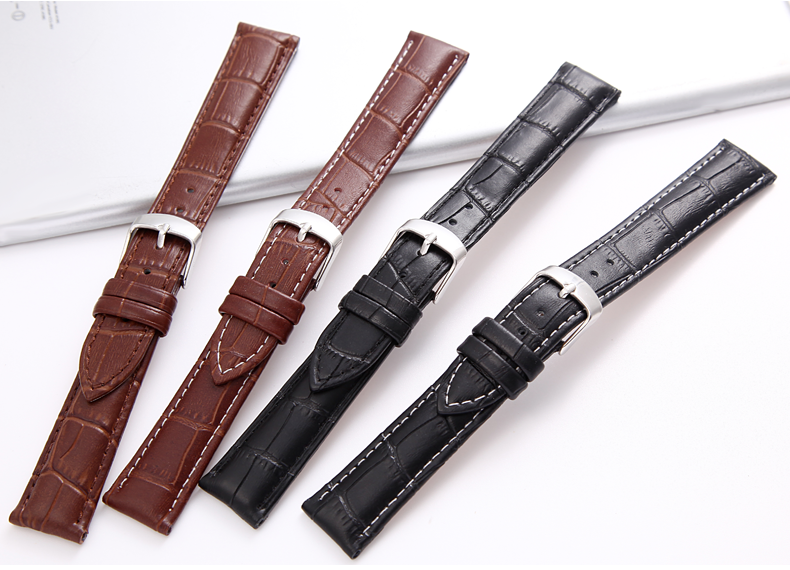 手表带男真皮表链女士针扣手表皮带配件代用卡西欧dw天梭浪琴天梭