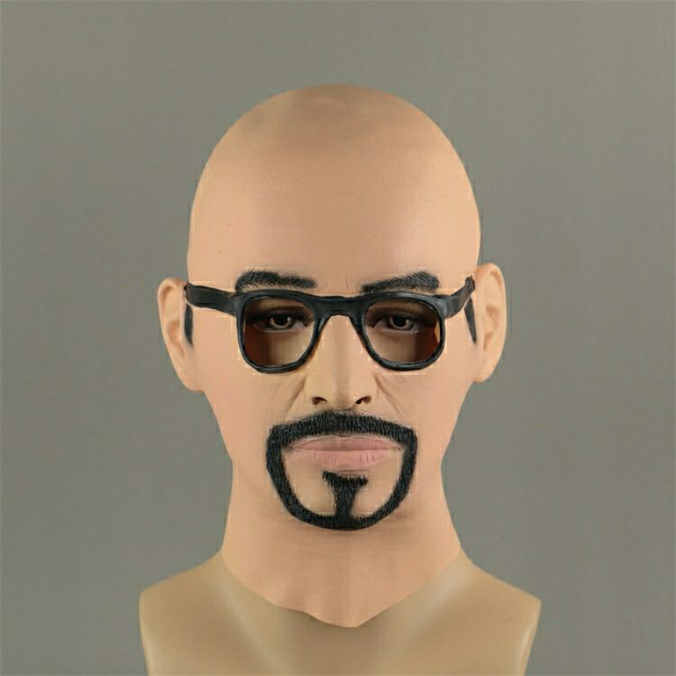仿真真人面具头套男全脸光头头套男女万圣节表演装扮搞笑舞会道具抖音