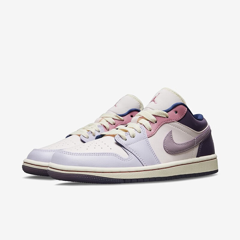 耐克nike air jordan 1 low aj1女款粉紫色复活节低帮休闲篮球鞋休闲