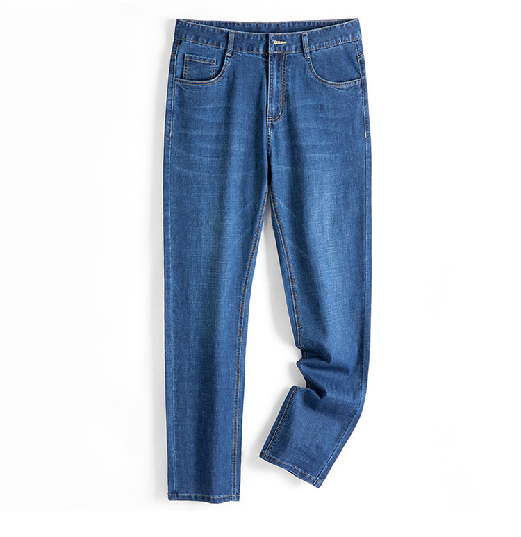 虎都男装春季新款时尚休闲牛仔裤男宽松直筒薄款微弹长裤休闲男裤子