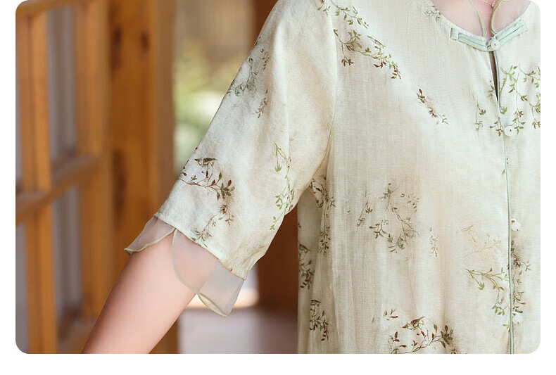 Hengyuanxiang Middle-Aged And Elderly Women's Clothing, 2026 New Style for Ages 50-60 And 70, Fashionable Mom Outfit, Summer Wear, New Chinese-Style National Trend Short-Sleeve Set 15