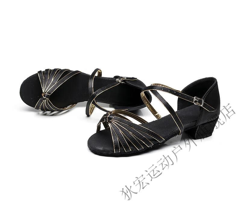 贝蒂儿童女拉丁舞鞋女孩中跟高跟少儿女童软底小孩练功舞蹈跳舞鞋