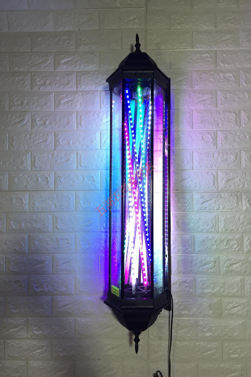 美发转灯led户外挂墙炫彩玻璃发廊标志灯挂壁防水美容理发店灯箱自玺