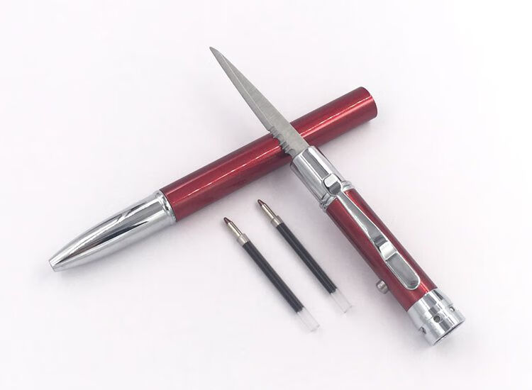 maria cher防身暗器多功能珠圆笔三合一功能户外战术笔电筒商务用品