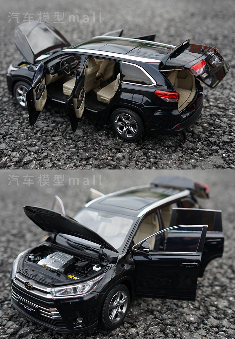 1:18广汽丰田2018款全新汉兰达车模highland仿真合金汽车模型 珍珠白