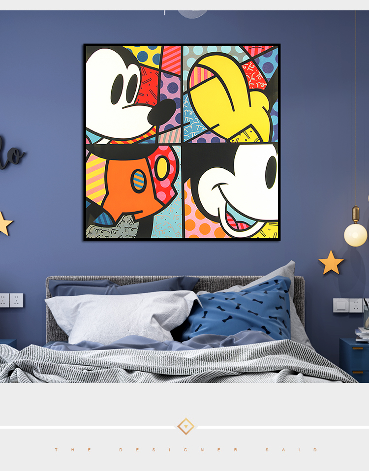 米奇老鼠装饰画波普风海报挂画卡通动漫卧室画潮流客厅壁画 hy187-02