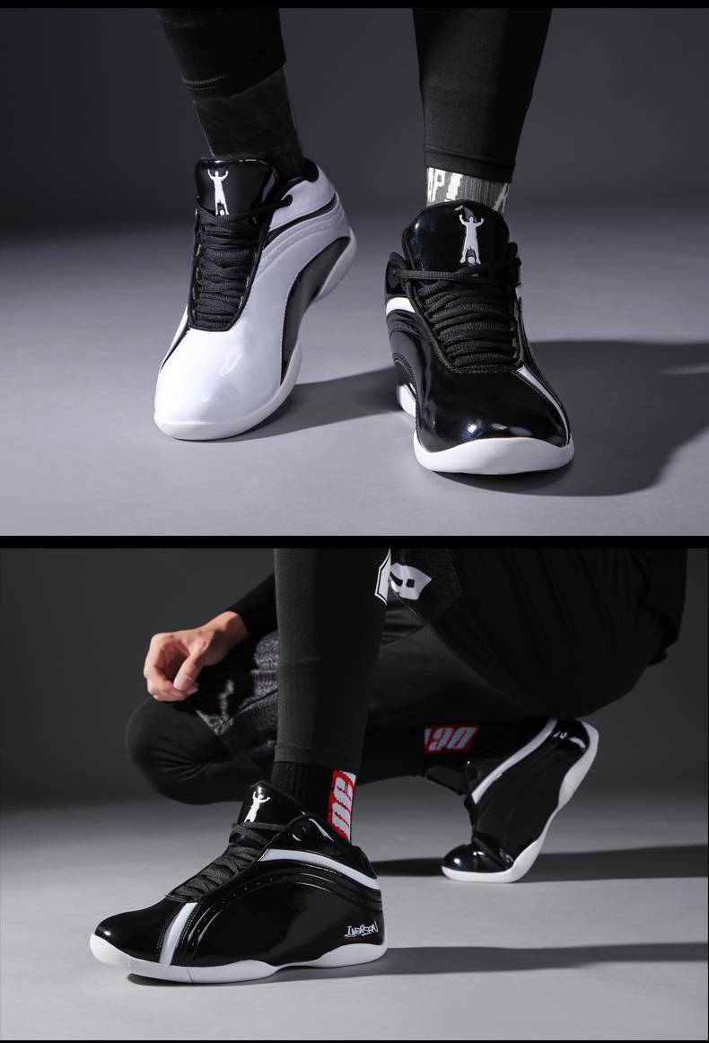 艾弗森篮球鞋 男后卫实战鸳鸯太极二代艾佛森耐磨球鞋水泥地秋冬 黑色