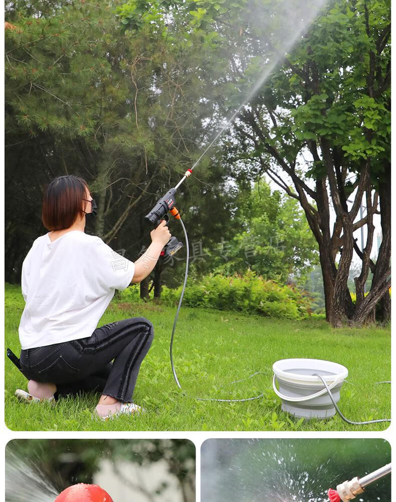 锂电无线锂电高压水农药喷洒器手持喷自动农药神器家用洗车机洗车泵