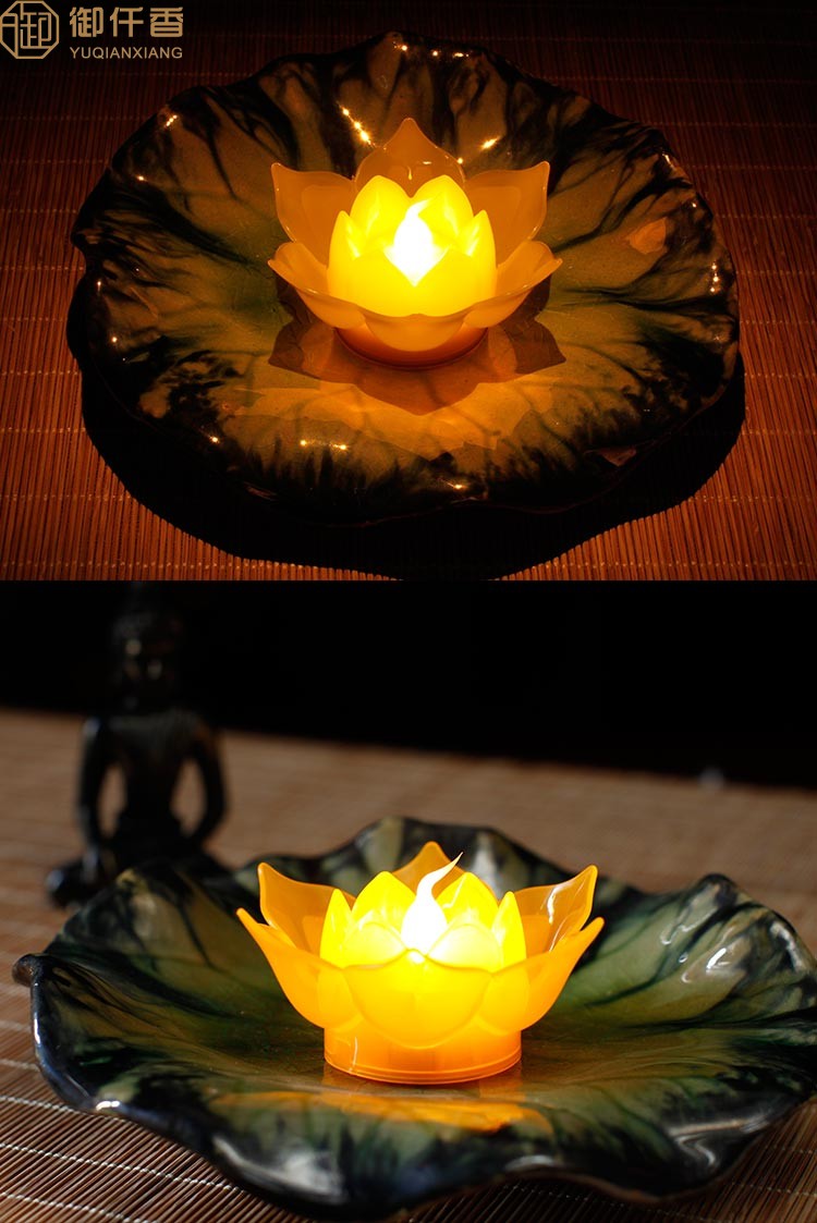 御仟香led莲花心灯电子蜡烛长明灯佛堂宗教供佛长明灯财神观音菩萨