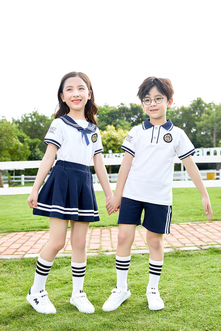 迪士尼童装同款幼儿园园服夏装小学生校服儿童夏季班服学院风短袖套装