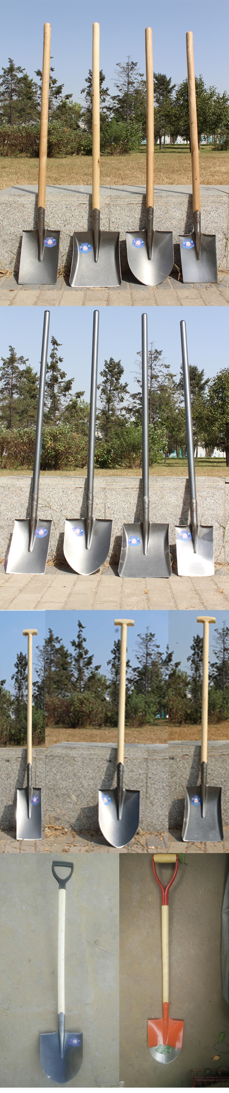 铁锹农用锰钢加厚铁铲钢锹钢锨尖头方头锹圆锹园艺木柄大号铁铲子