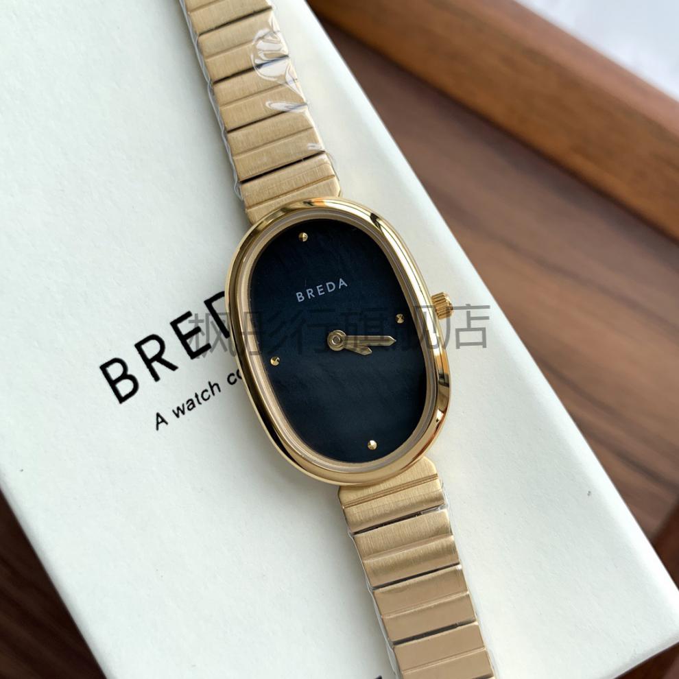breda手表 女款椭圆形方形小表盘revel系列复古防水石英表钢带小巧
