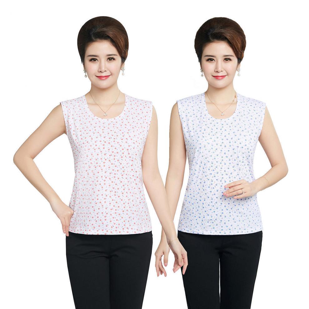 奶奶夏季汗衫背心妈妈中老年背心女士全棉老人汗衫妈妈打底式女式夏季