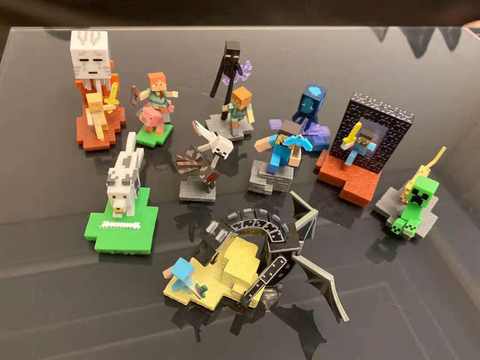 minecrft我的世界神秘场景宝盒游戏周边盲盒方块人仔武器套装玩具skig