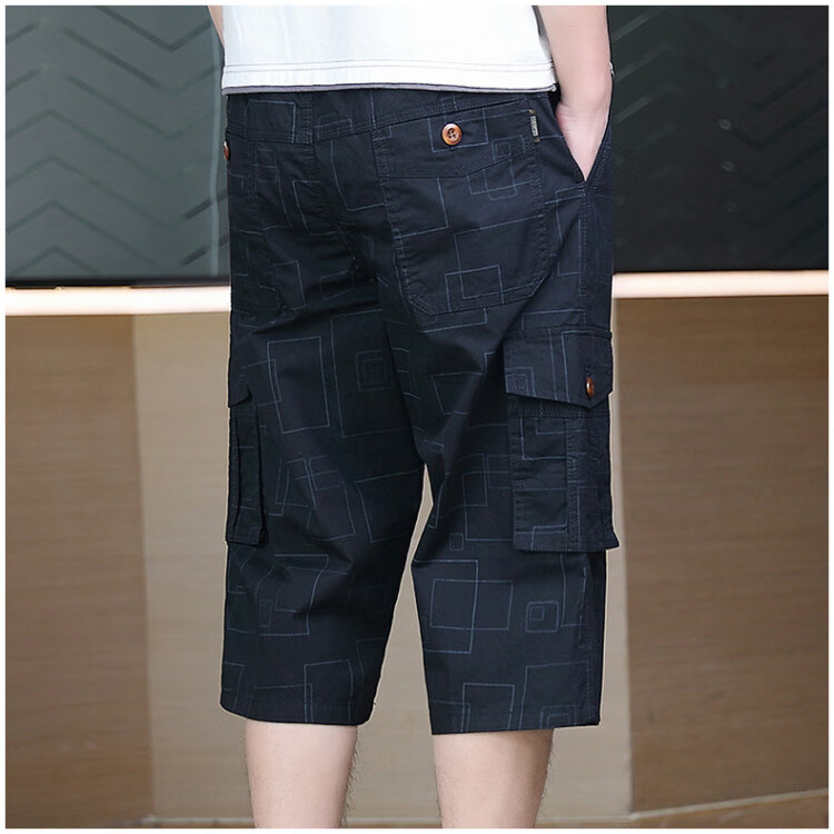 Romon New Loose Fit Men's Shorts Casual Summer Thin Straight Leg Capri Shorts Military Green 3XL 7
