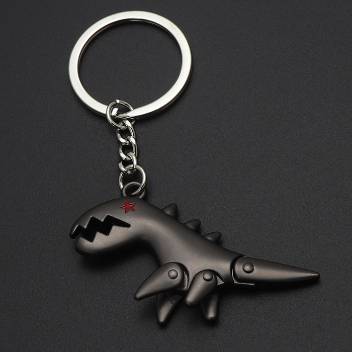 小恐龙钥匙圈汽车钥匙扣挂件马蹄扣创意个性钥匙链生日礼物男 金哨子