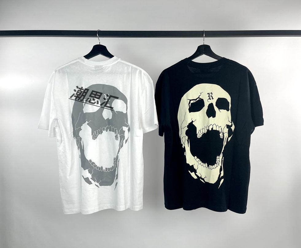 潮思汇 fla同款revenge风格bones tee龙骨骷髅反光短袖t恤xxx同款高街