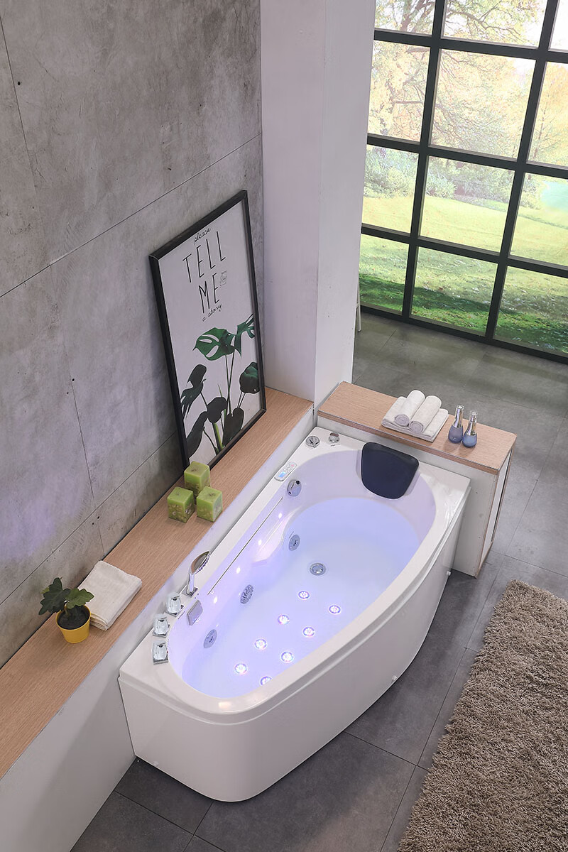 卫浴官方旗舰家用小户型扇形弧形亚克力浴缸独立式冲浪按摩空缸配置