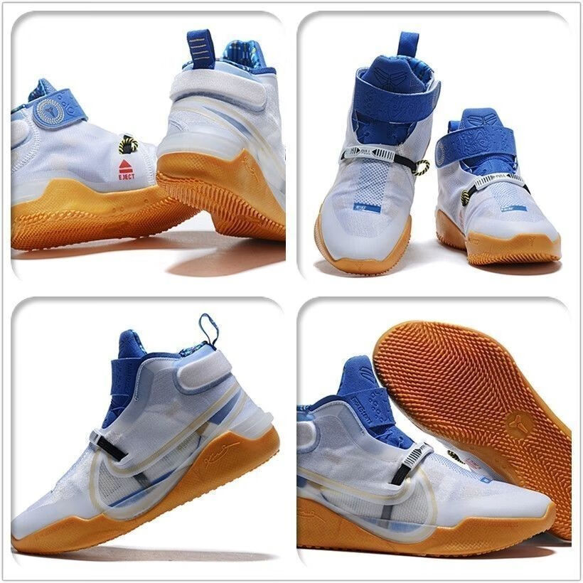 科·比12代白彩虹高帮缓震篮球鞋 米白色 科比12灰桔公司级 40【图片