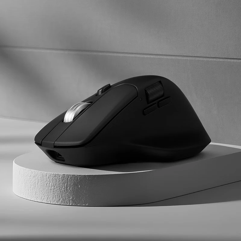 keychron M6 Mac office mouse, dual 8K wireless mouse, full-key silent mouse, ergonomic gaming mouse, endless scroll wheel mouse, compatible with Apple /Win M6S-8K, fully silent, metal scroll wheel, magnetic flywheel, black thumbnail 2