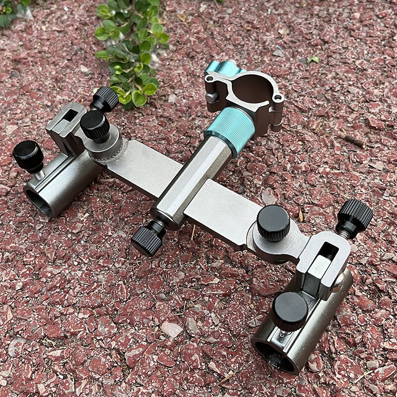 大物炮台铝镁合金钓椅双炮台支架万向加厚钓椅双架座双杆垂钓配件定制