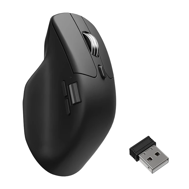 keychron M6 Mac office mouse, dual 8K wireless mouse, full-key silent mouse, ergonomic gaming mouse, endless scroll wheel mouse, compatible with Apple /Win M6S-8K, fully silent, metal scroll wheel, magnetic flywheel, black thumbnail 3