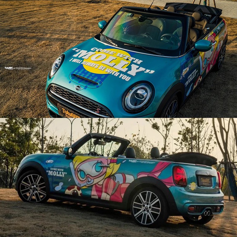 小城伊香 宝马mini拉花适用于车贴盲盒潮玩卡通汽车贴纸迷你56改装