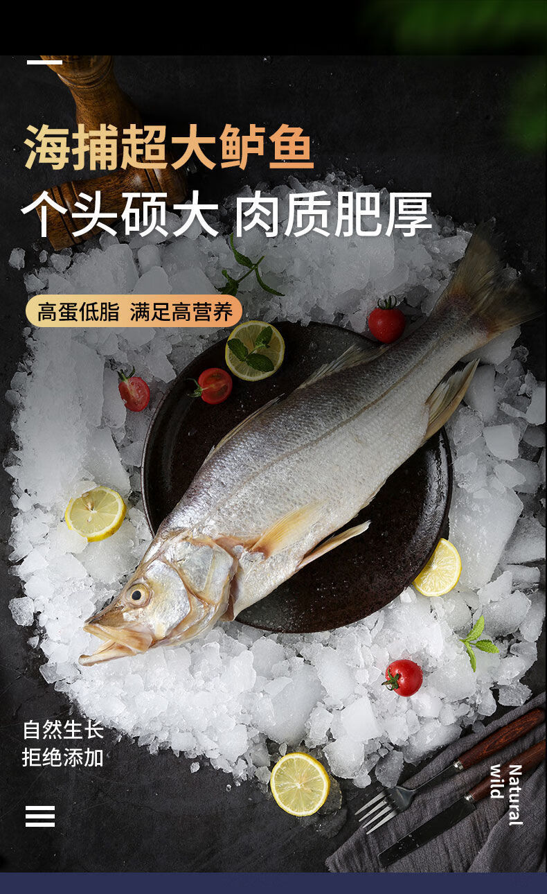 新鲜特尖嘴大鲈鱼鲁鱼芦深海鲜冻卢鱼冷冻尖嘴鱼黄金批发真空包装 君