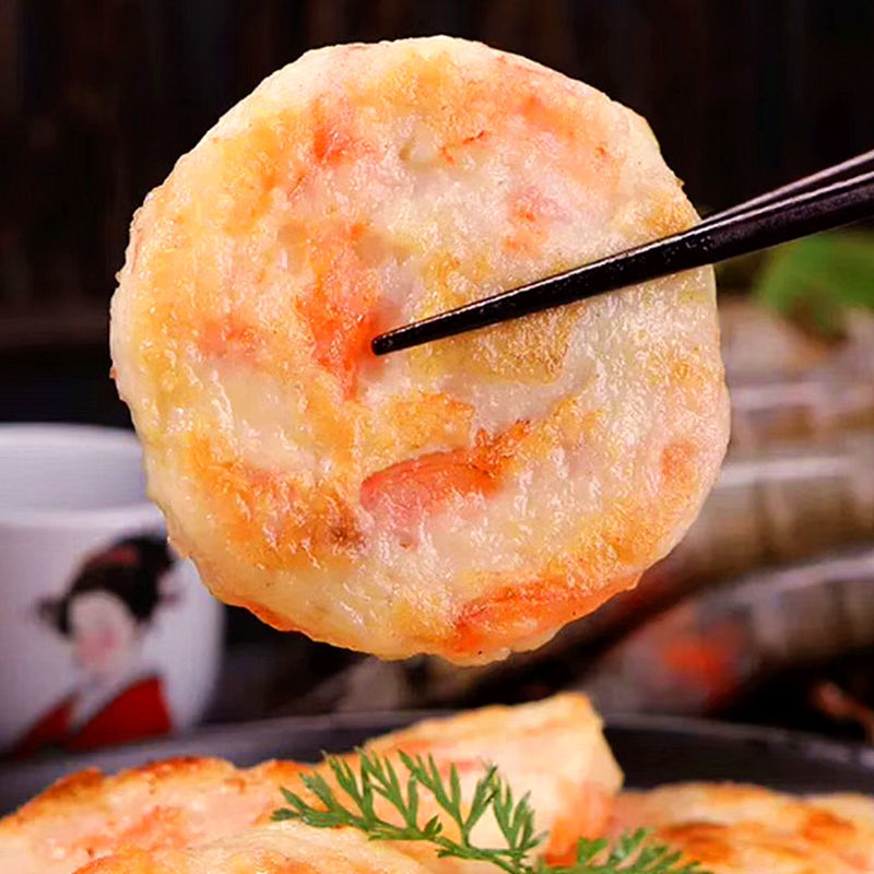 鲜虾排虾饼 200g 虾仁虾肉制作 速冻油炸 半成品 小吃火锅食材 早餐