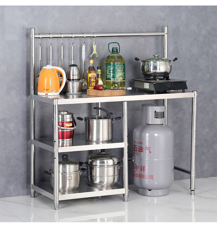 厨房置物架落地式操作台煤气灶液化气灶收纳架燃气煤气罐灶台架子
