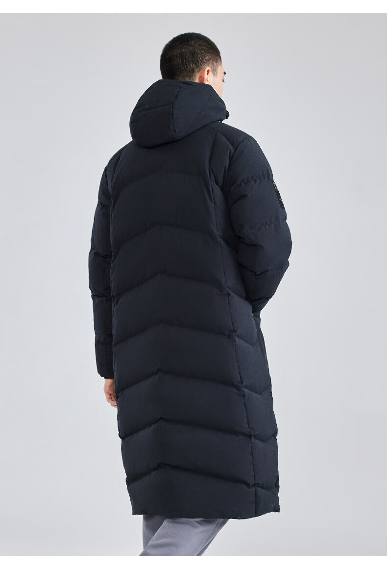 安踏(anta)防泼水羽绒服男2022秋季新款炽热科技连帽厚款长款男士运动