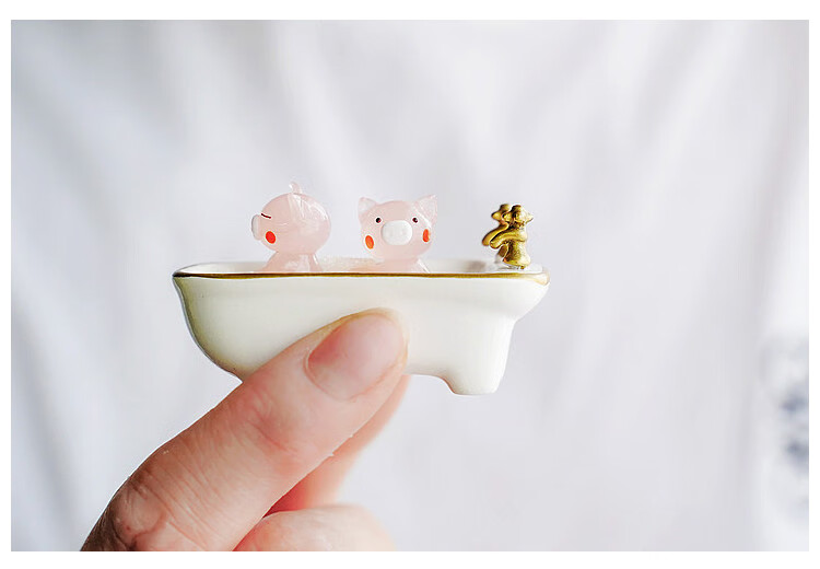 手作蓝玻璃蛙可爱卡通日本手作硝子桌面玻璃摆件动物小猪伴手礼生肖