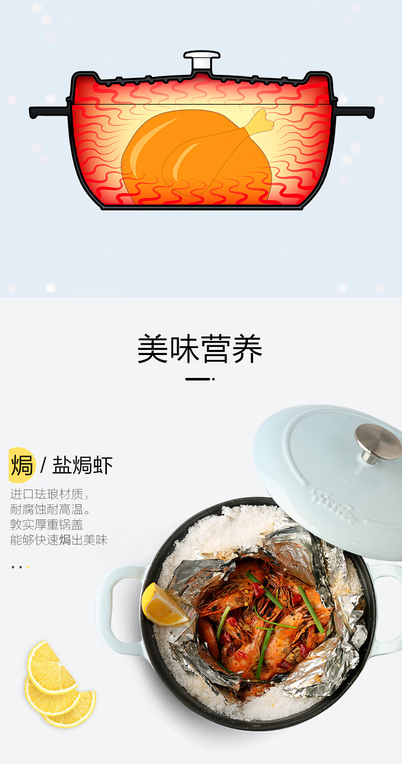 菲仕乐 菲仕乐 /"食色"系列铸铁锅20cm 白色【图片 价格 品牌 报价】