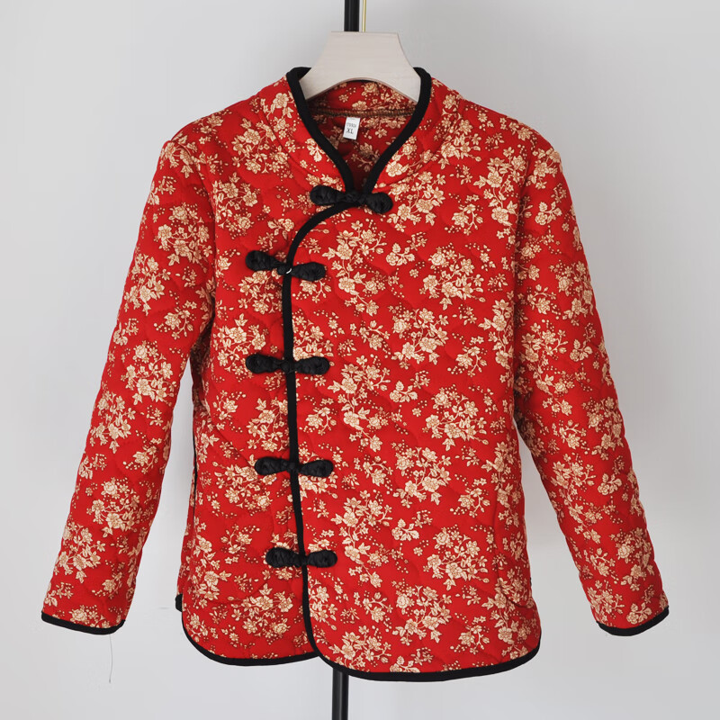 东北花棉袄女旗袍上衣棉袄东北大花棉袄女妈妈款冬季加厚保暖中国风