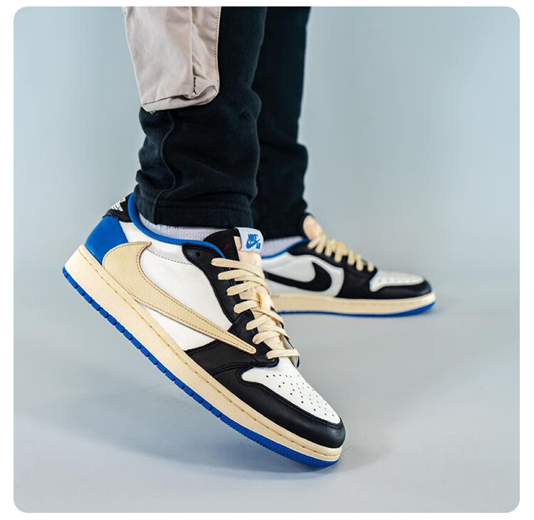 air aj1 ts藤原浩闪电倒钩低帮黑白蓝休闲鞋 dm7866 旗舰官方dm7866