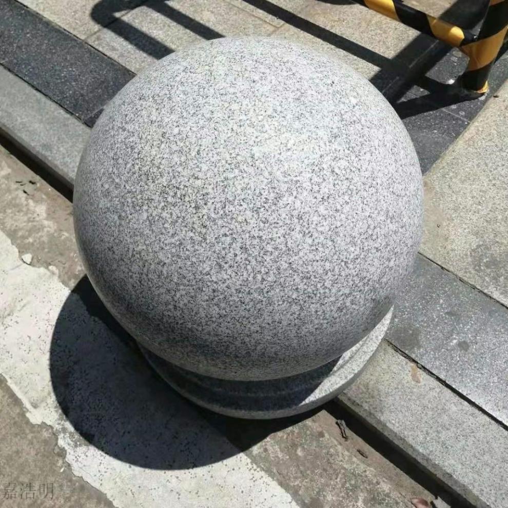 网红花岗岩石球姨妈神器惠安石雕停车场花岗岩门柱石球围栏围墙球