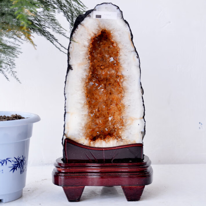 通用天然巴西黄晶洞黄晶簇摆件黄水晶洞原石玛瑙洞摆件生日礼物朋友