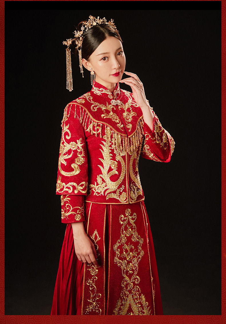 秀禾服2022新款新娘结婚龙凤褂显瘦中式礼服敬酒服嫁衣大码女秀禾