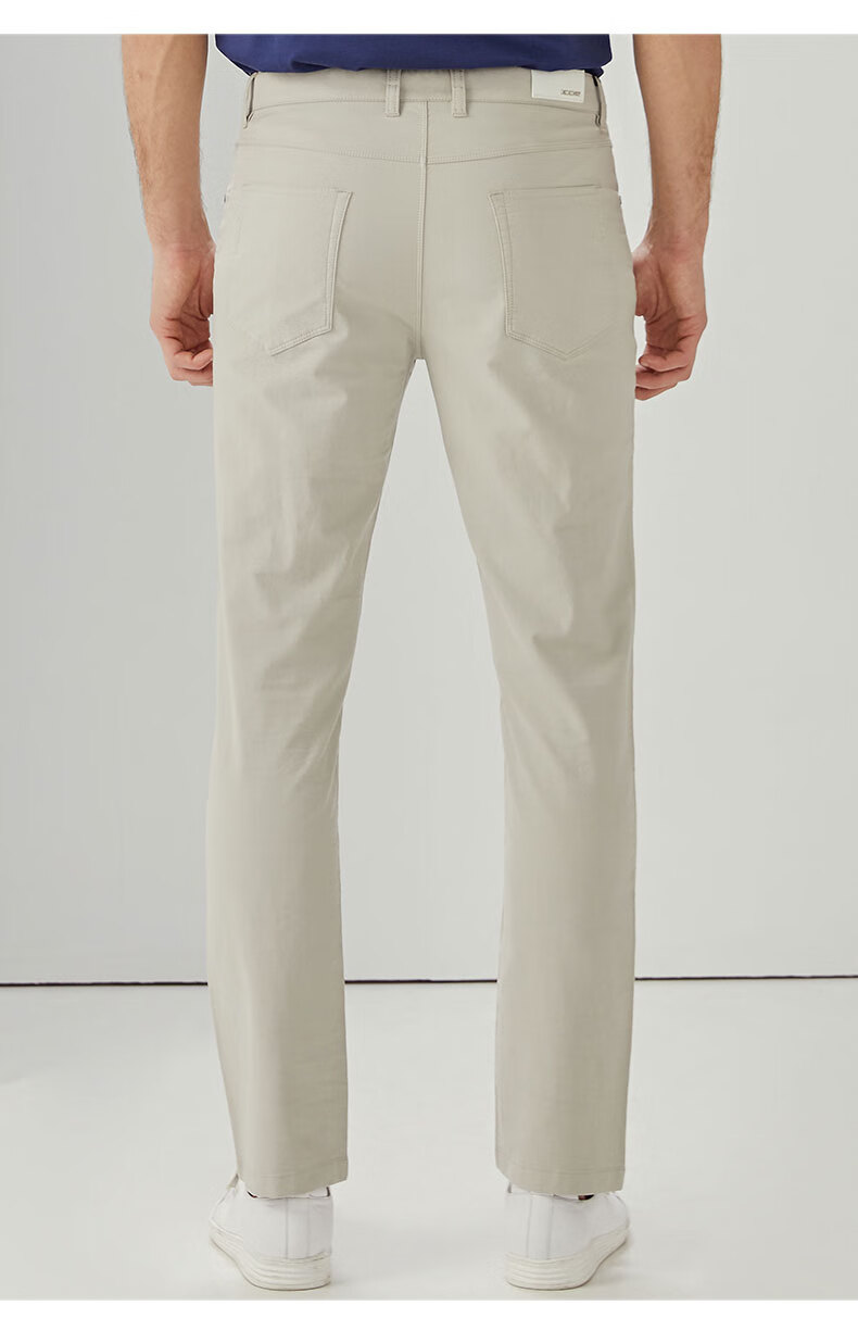 didiboy迪迪博迩男装春季时尚浅卡其色微弹修身直筒裤男休闲裤惠浅