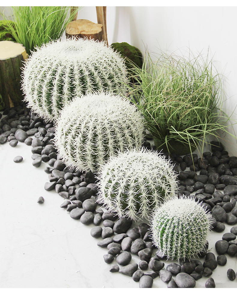 大号假绿植盆景装饰热带沙漠植物造景 带盆黄刺大号三连仙人球【图片