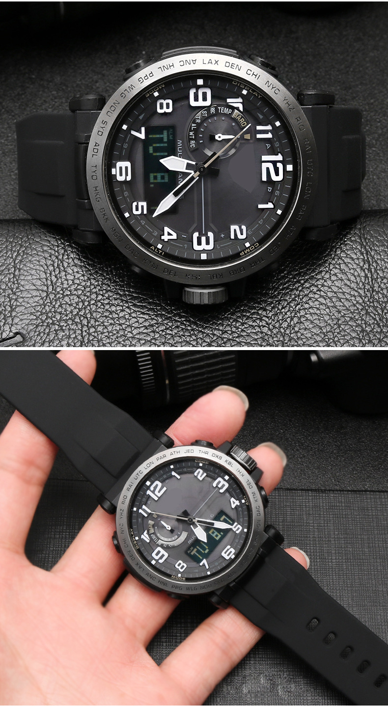 卡西欧登山手表表带 适用prw-6600 prg-600/650y运动硅胶腕带配件智宙