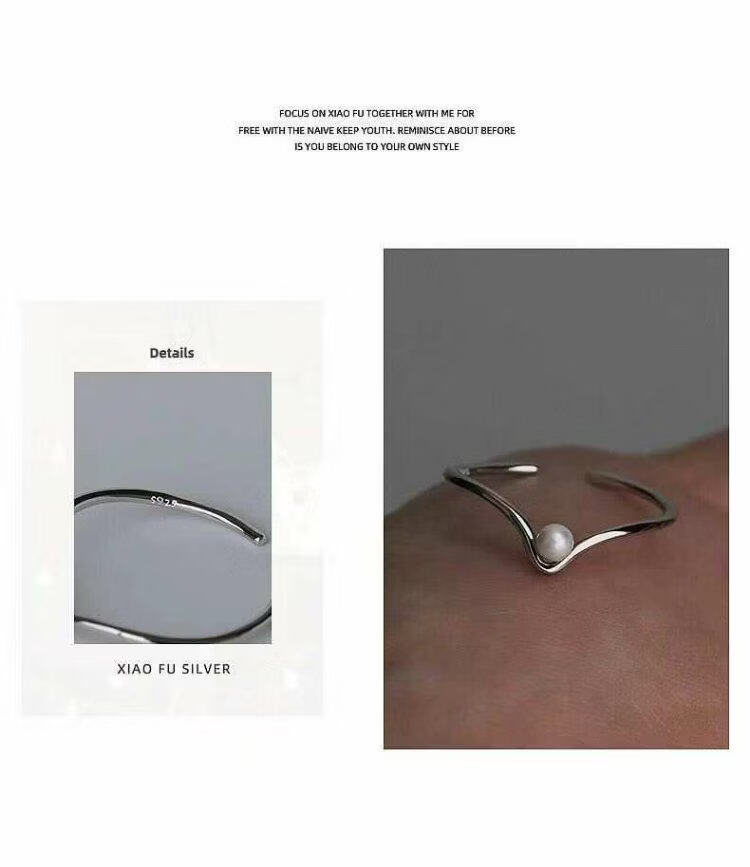 V-förmiger Perlenring Aus 925 Sterling Silber Für Damen Elegant_voghion.com
