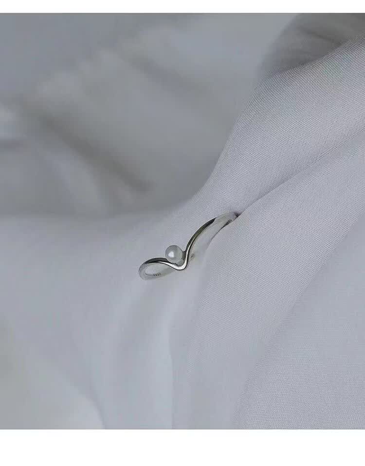 V-förmiger Perlenring Aus 925 Sterling Silber Für Damen Elegant_voghion.com