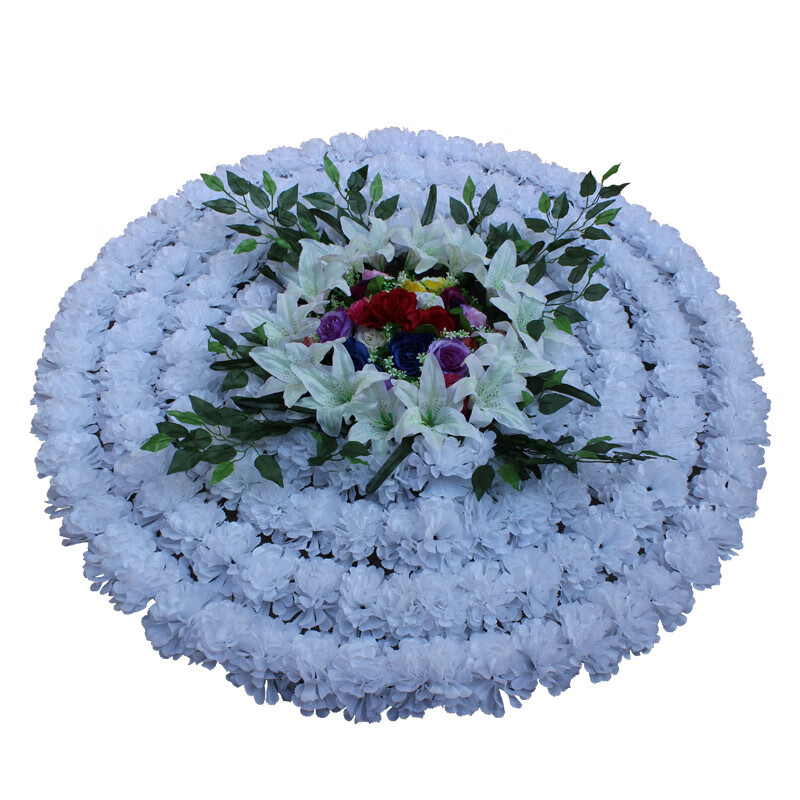 2米大花圈扫墓花祭祀花便宜殡仪馆花厂家直销 大红 黄 黄 黄【图片