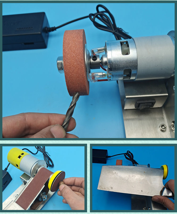 多功能小型磨刀機迷你砂帶機微型定角打磨機剪刀家用磨刀神器 標配 鑽